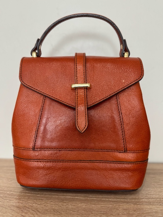 Divina Firenze Genuine Leather Orange 3 in 1 Purse Crossbody Backpack Italy main image 11
